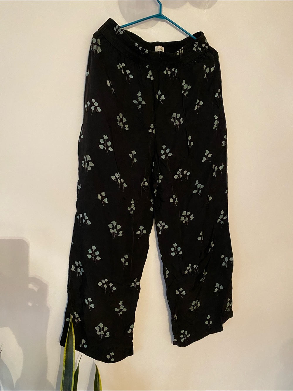 Wilfred Black pants with Light Blue Floral Print